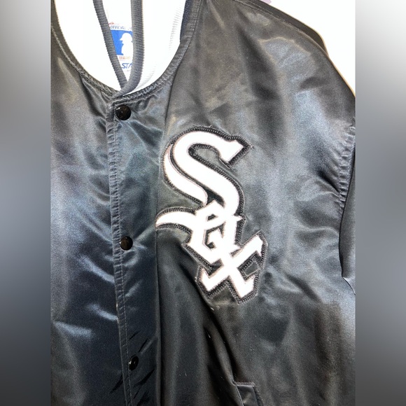 VINTAGE STARTER CHICAGO WHITE SOX SATIN JACKET IN SIZE Large Made On USA 90s - Picture 2 of 9